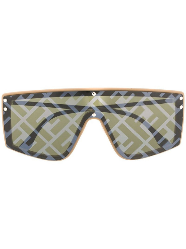Fendi Eyewear monogram print sunglasses in neutrals