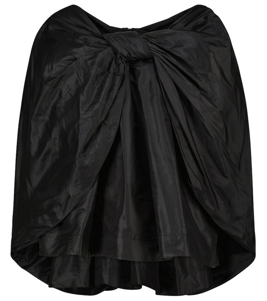 Simone Rocha Bow-embellished silk taffeta blouse in black