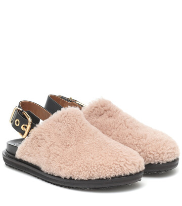 Marni Fussbett shearling slippers in pink