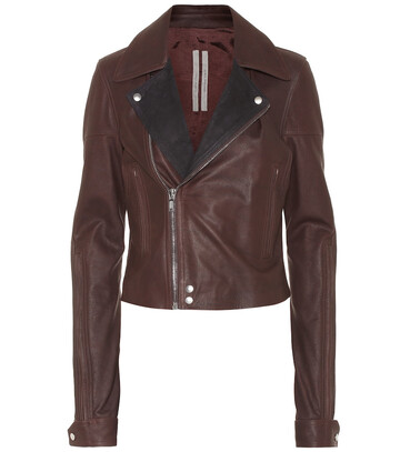 Rick Owens Dracu leather biker jacket in red