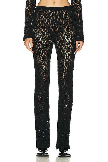 chloe flare lace pant in black