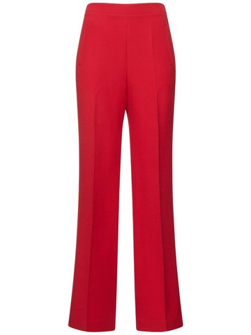 roland mouret wide leg silk & wool pants in red