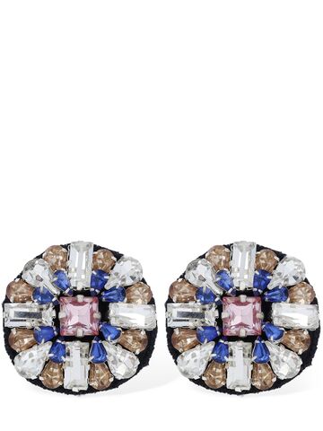 moschino crystal clip-on earrings in multi