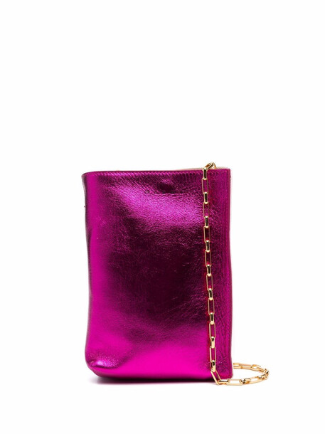 Marni metallic leather crossbody bag - Pink