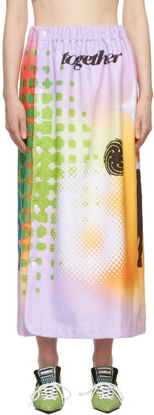 Paolina Russo SSENSE Exclusive Multicolor Towel Midi Skirt in green