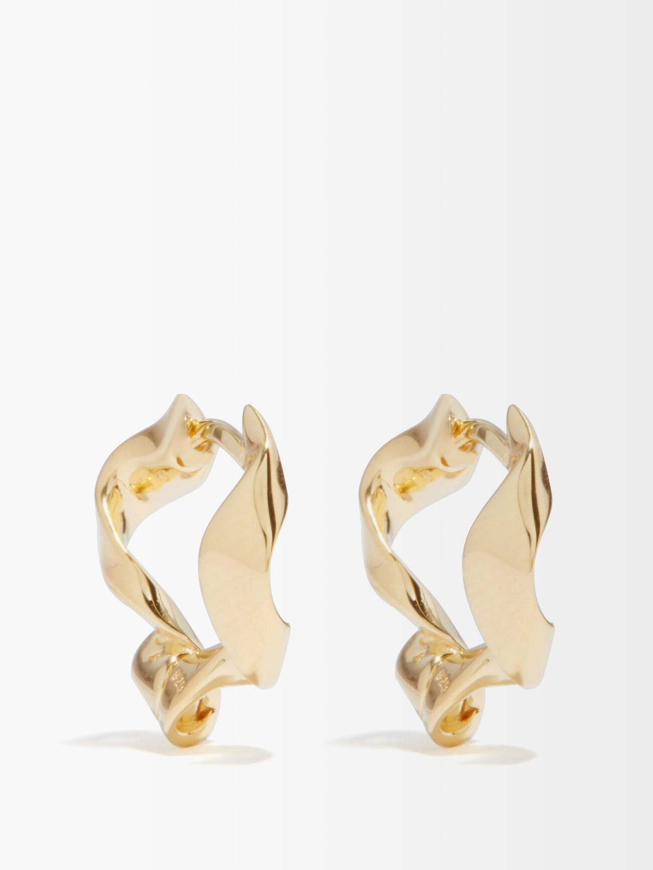 Otiumberg - Ribbon Small 14kt Gold-vermeil Hoop Earrings - Womens - Yellow Gold