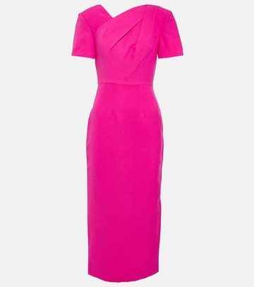 roland mouret wool and silk midi dress in pink
