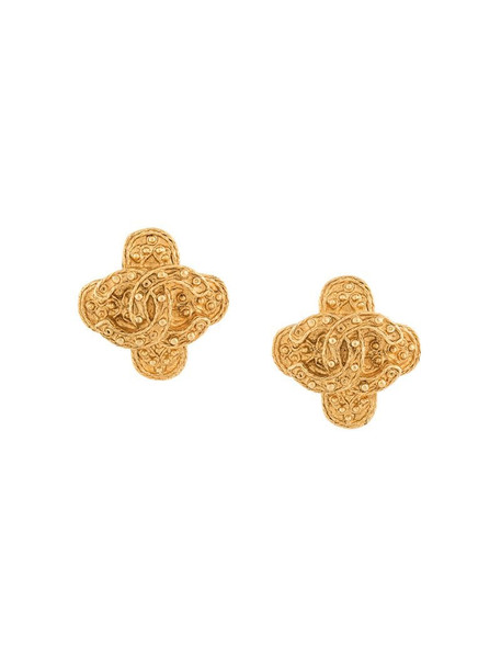 Chanel Pre-Owned 1994 flower CC earrings in gold