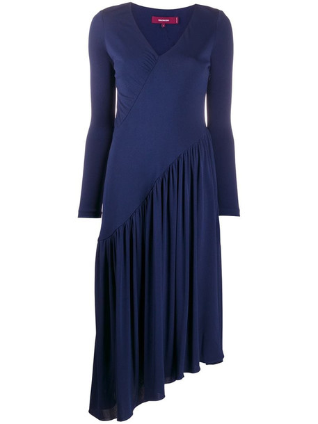 Sies Marjan asymmetric knitted dress in blue