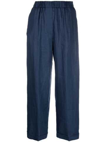 peserico wide-leg linen trousers - blue