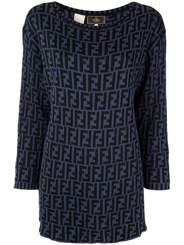 Fendi Pre-Owned Zucca pattern knitted top in black