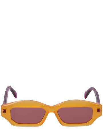 KUBORAUM BERLIN Q6 Squared Acetate Sunglasses in orange / pink