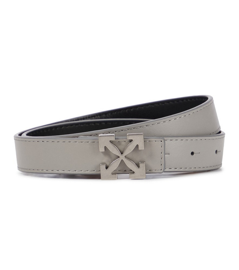 Off-White Arrows 25 leather belt in grey