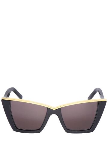SAINT LAURENT 570 Acetate Cat Eye Sunglasses in black