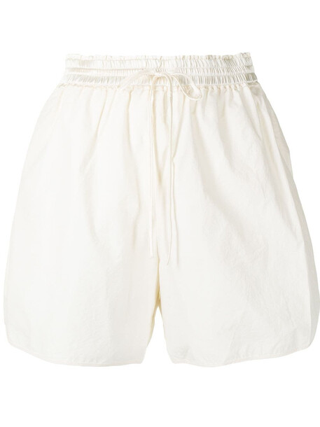 Renli Su elasticated waistband cotton shorts - White
