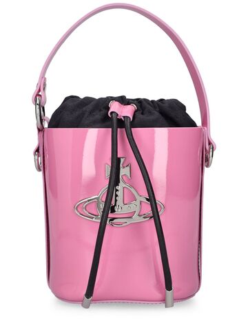 vivienne westwood daisy leather bucket bag in pink