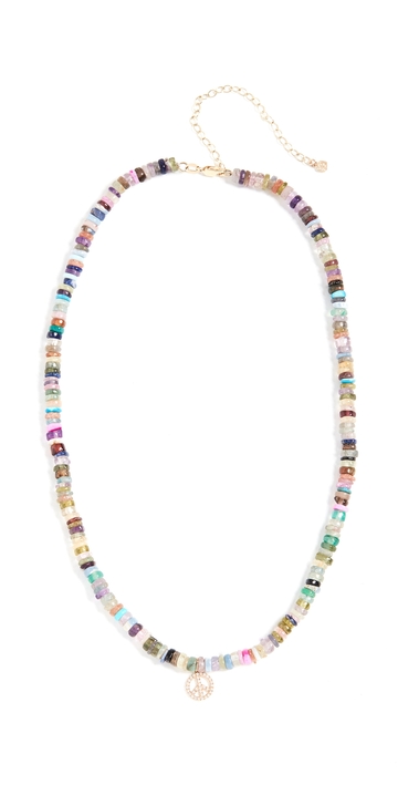 sydney evan mini peace sign charm necklace multi one size