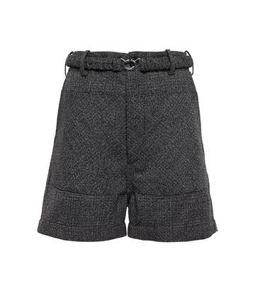Plan C Wool and cotton Bermuda shorts in grey