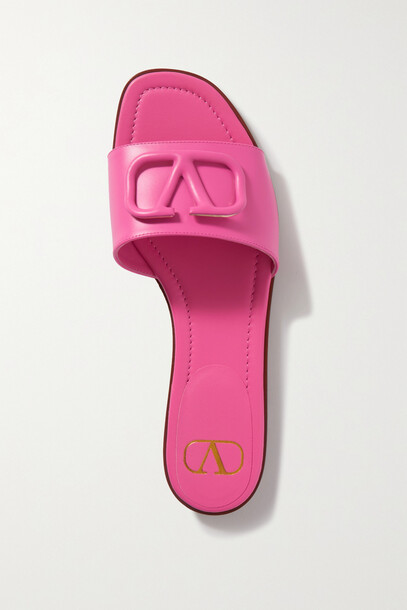 Valentino - Valentino Garavani Vlogo 45 Embellished Leather Slides - Pink