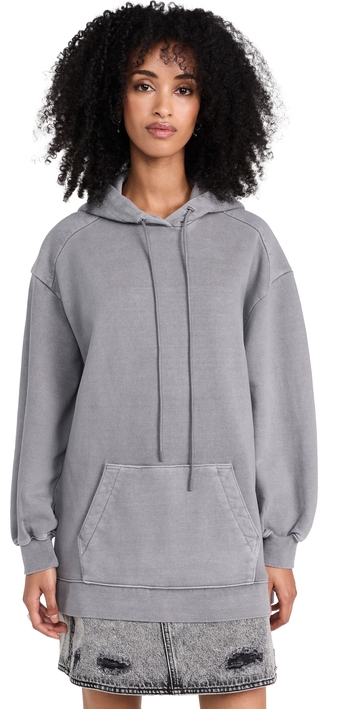 juun. j overdyed hoodie dress light grey 40