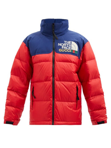 Gucci - X The North Face Colour-block Ripstop Down Jacket - Womens - Red