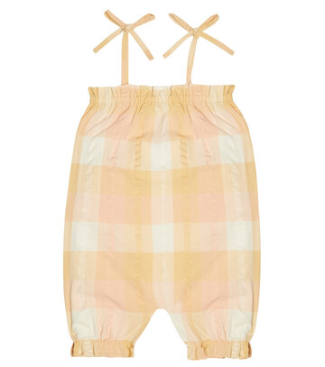 The New Society Baby Olimpia plaid cotton jumpsuit in yellow