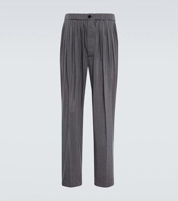 lemaire tapered silk-blend pants in grey