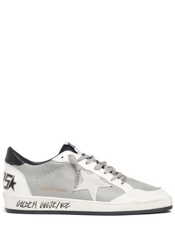 golden goose ball star leather sneakers in grey