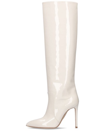 PARIS TEXAS 105mm Leather Tall Boots in cream