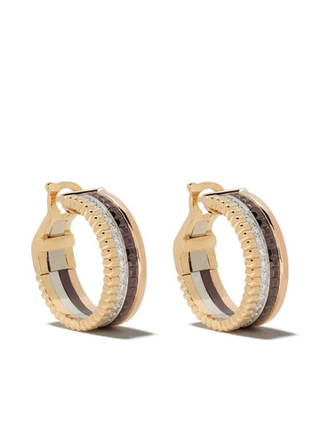 Boucheron 18kt yellow, white and rose gold Quatre Classic hoop diamond earrings