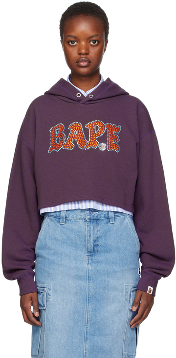 bape purple crystal stone hoodie