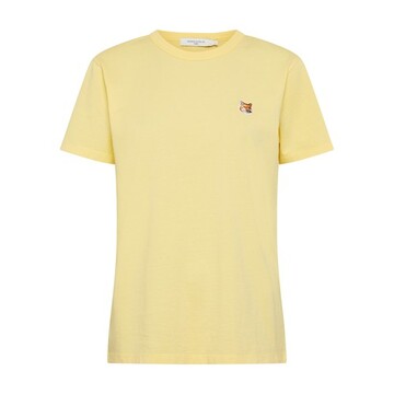 Maison Kitsune Fox Head Patch T-shirt in yellow
