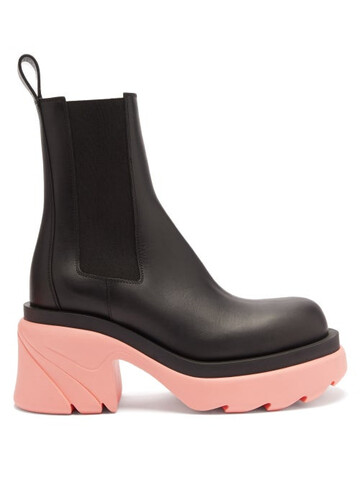 bottega veneta - flash chunky-sole leather boots - womens - black multi