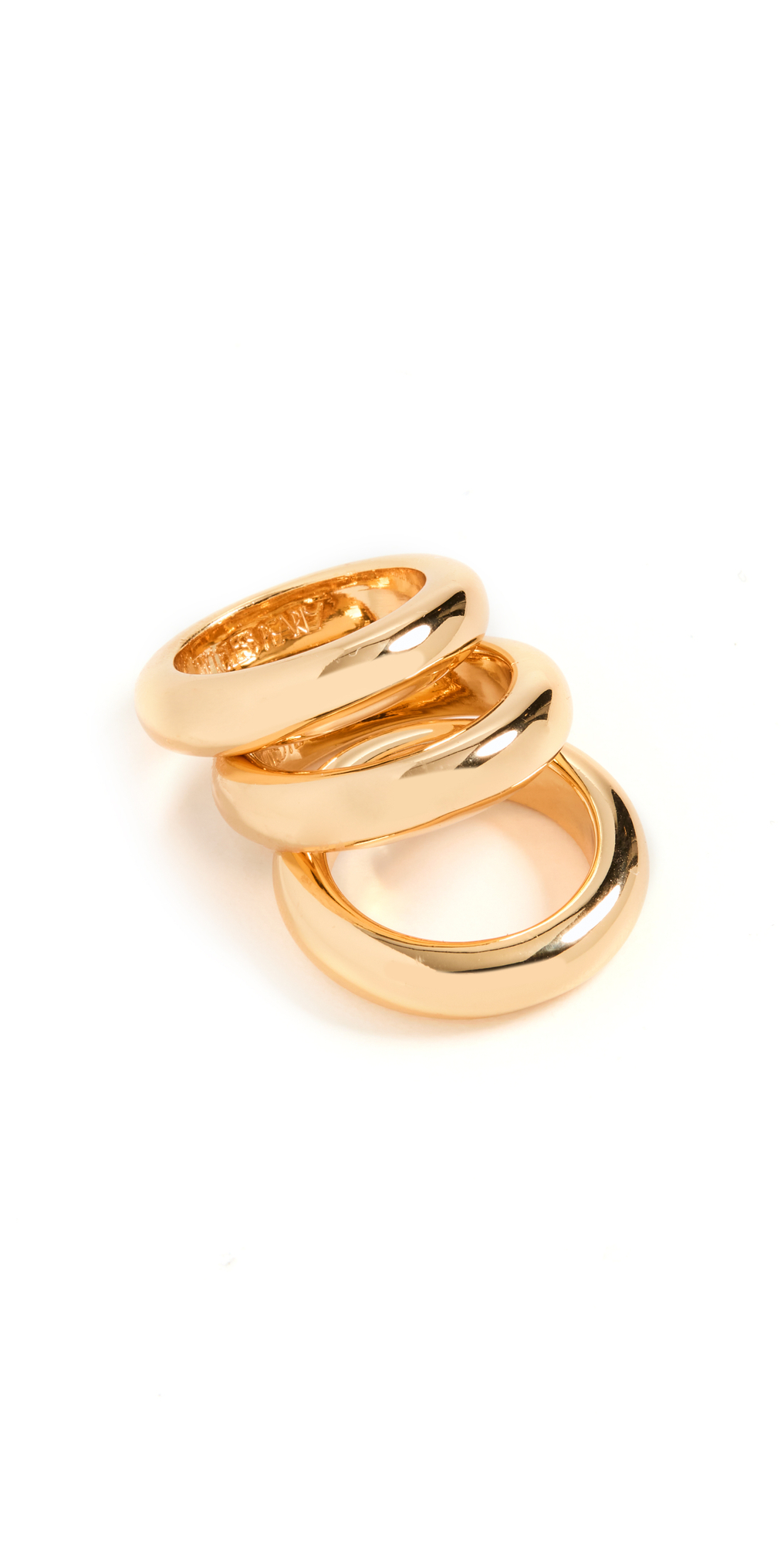 Timeless Pearly Tripple Stack Gold Plated Band Ring Set