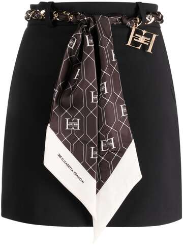 elisabetta franchi high-waist belted miniskirt - black