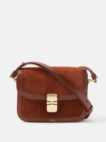 A.P.C. A.P.C. - Grace Small Suede And Leather Shoulder Bag - Womens - Brown