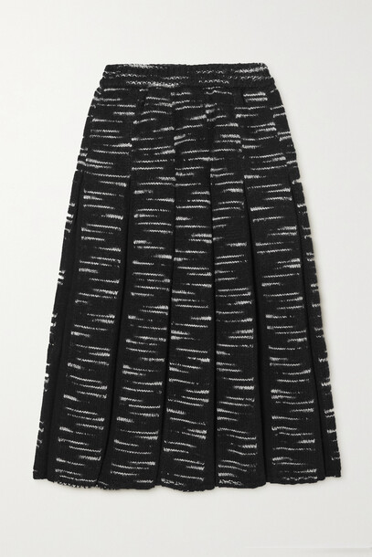 Joseph - Pleated Space-dyed Wool-blend Midi Skirt - Black