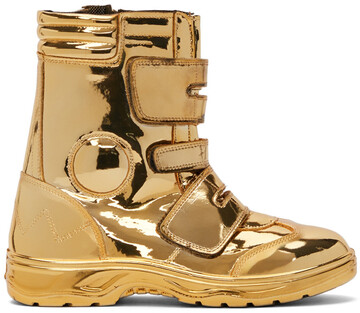 Junya Watanabe Commes Des Garçons Edition Oil Resistant Ankle Boots in gold
