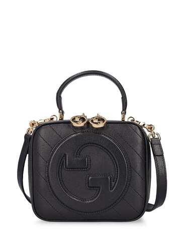 gucci blondie leather top handle bag in black