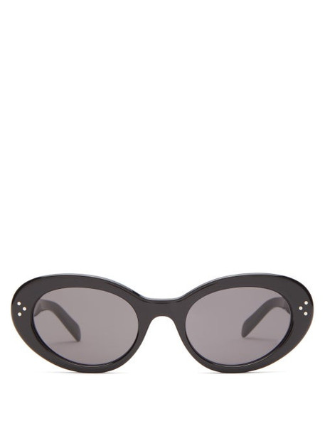Celine Eyewear - Oval Cat-eye Acetate Sunglasses - Womens - Black