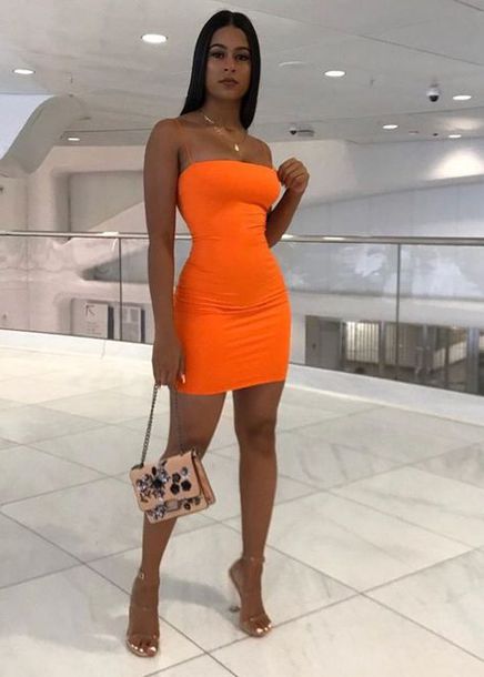 Orange Mini Dress Online Deals, UP TO ...