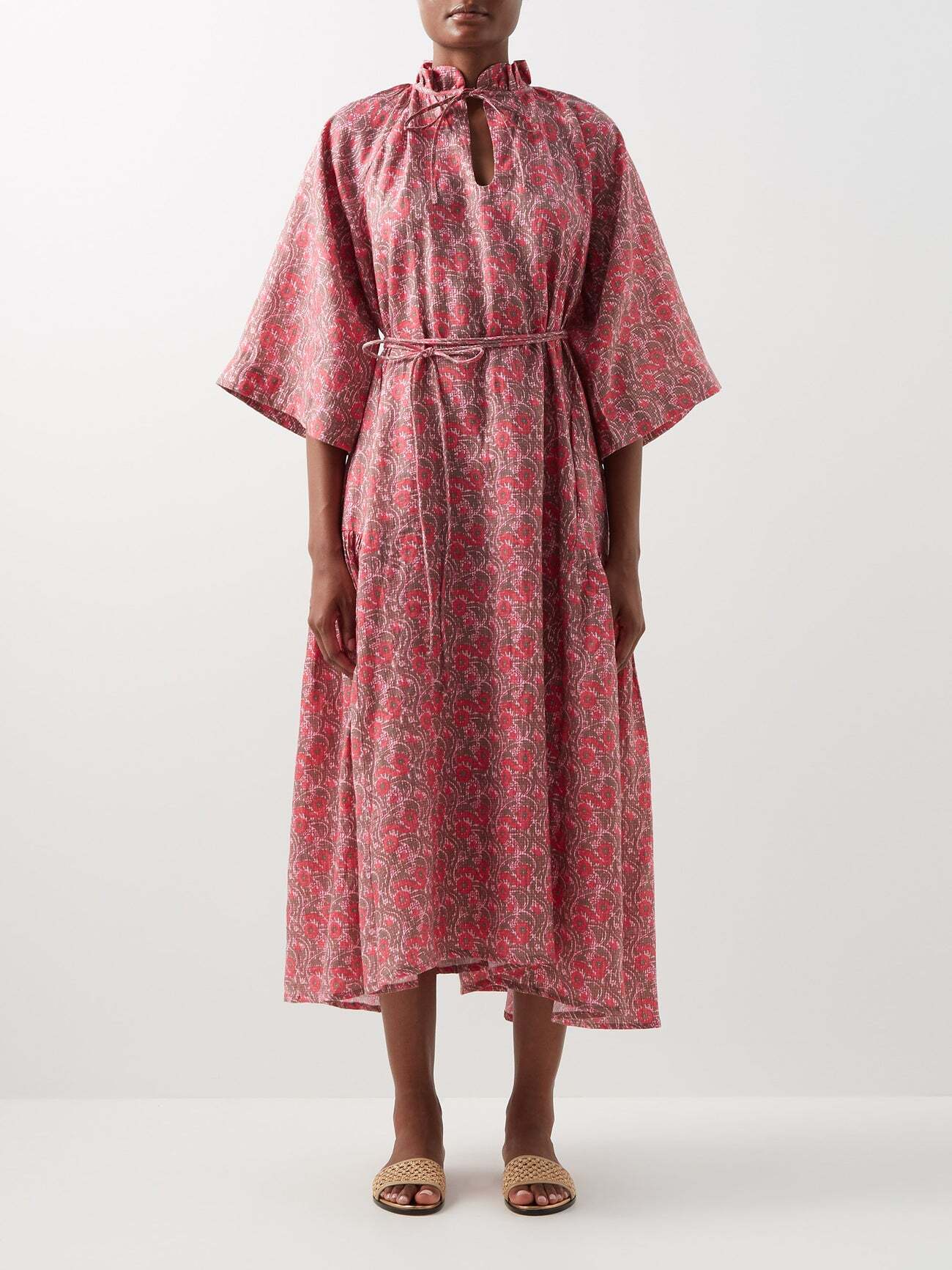 Wiggy Kit - New Keeper Floral-print Linen Dress - Womens - Pink Print