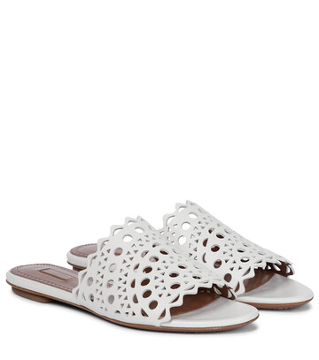 alaã¯a leather sandals in white