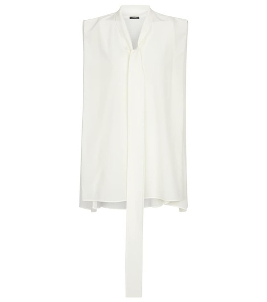 JOSEPH Batin silk crÃªpe de chine blouse in white