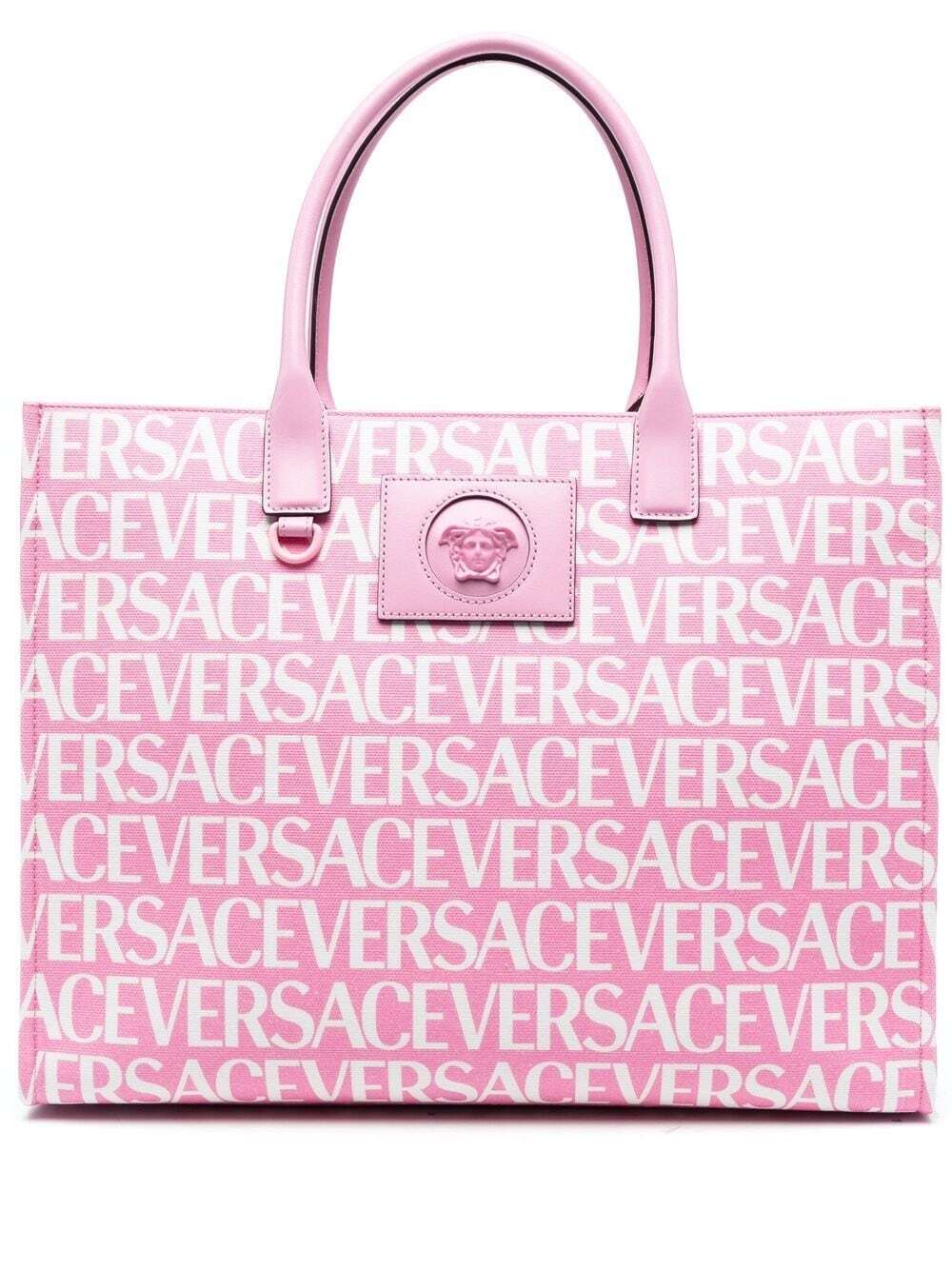Versace all-over logo-print tote bag - Pink