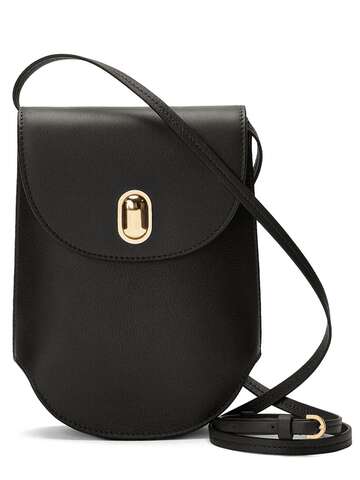 savette tondo pouch leather shoulder bag in black
