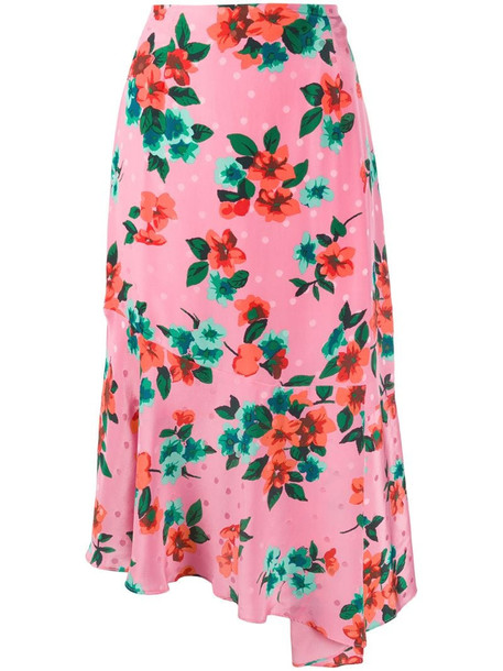 Essentiel Antwerp floral-print asymmetric skirt in pink