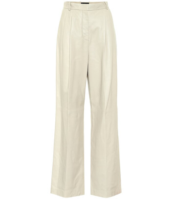 Joseph Tima high-rise wide-leg leather pants in white