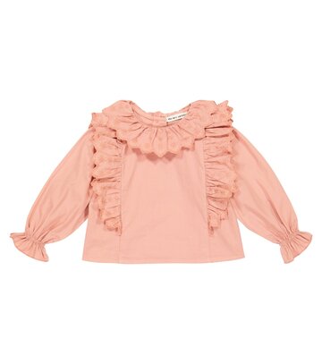 The New Society Baby Manon embroidered cotton blouse in pink