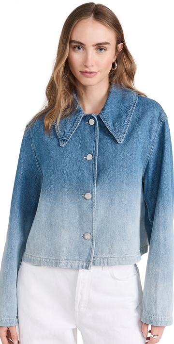 closed cropped jacket mid blue l
